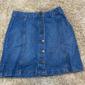 Button down jean skirt